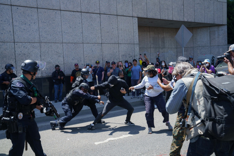 Los Angeles: ICE Raids Spark Protest Riot, California, USA - 08 Jun 2025
