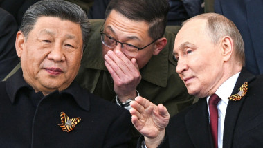 Xi Jinping și Vladimir Putin la parada de 9 mai de la Moscova