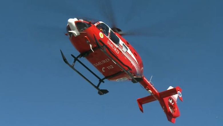 Turist accidentat grav pe un traseu de mountain-bike din Azuga, evacuat cu elicopterul SMURD