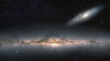 Our,Galaxy,Is,Milky,Way,,Andromeda,Galaxy,,In,The,Background