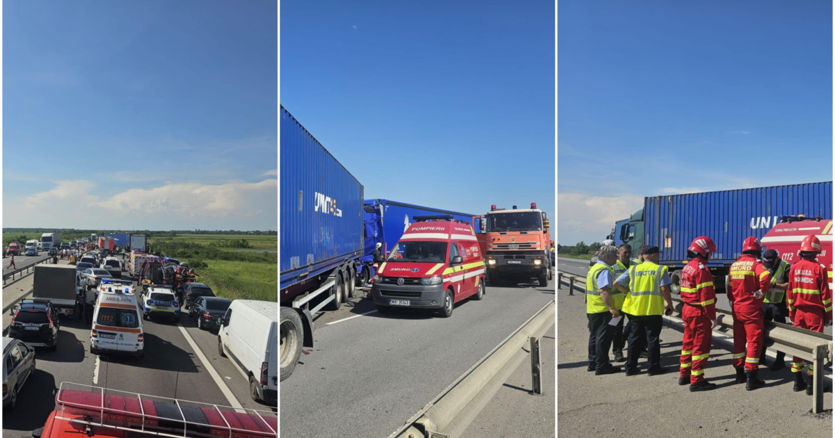 Accident grav pe autostrada A1. Un copil de 10 ani a murit, alte 4 persoane au fost rănite