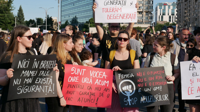 Protest în Piața Victoriei, după uciderea Teodorei Marcu. „Când statul tace, femeile mor”