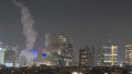 cladiri si urme de explzii in tel aviv, israel, noaptea