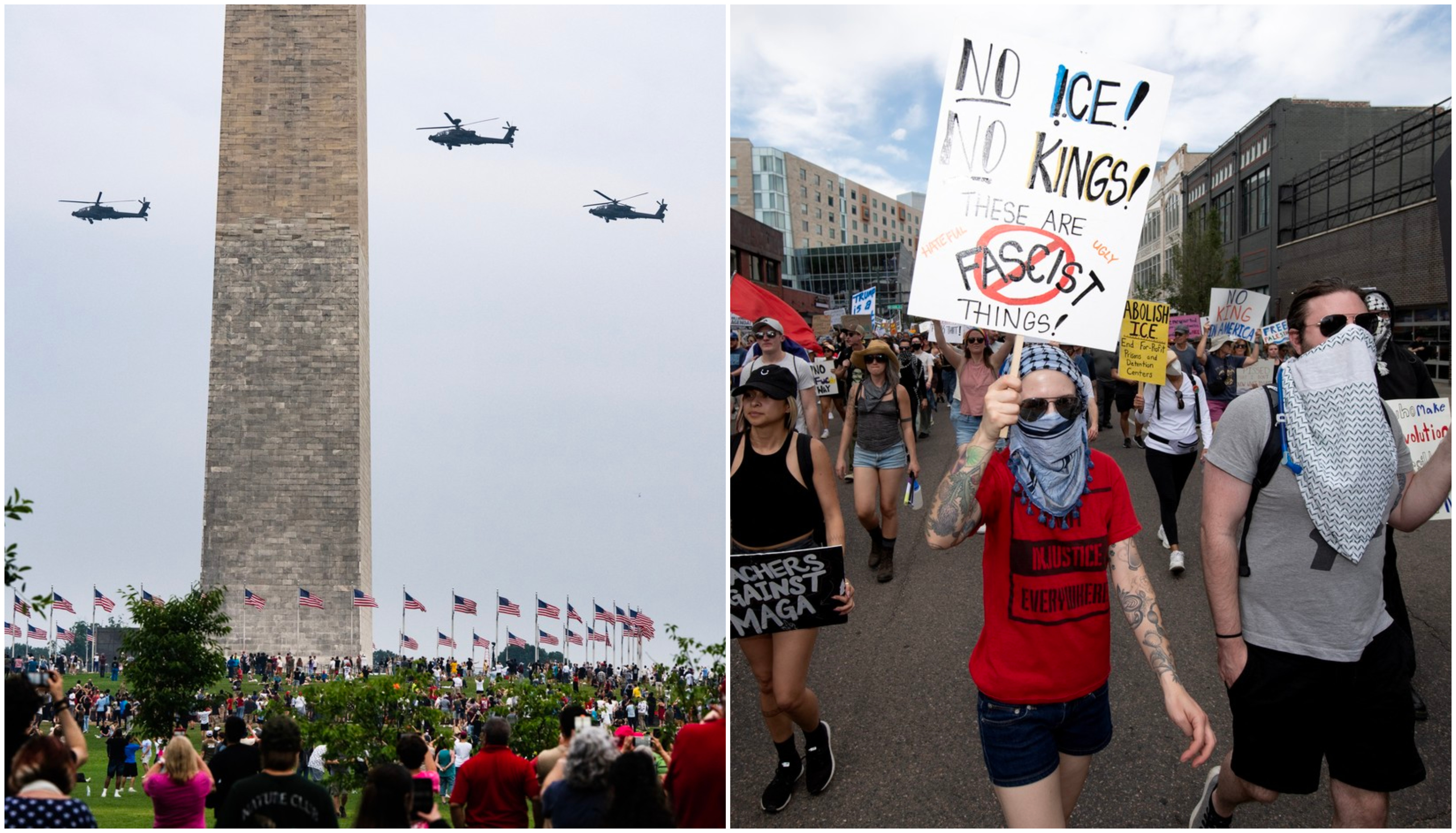 Cum a arătat parada militară desfășurată la Washington sub comanda lui Trump. Proteste în SUA, într-o perioadă de divizare în societate