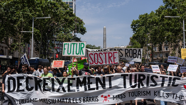 Hundreds Of Barcelona Residents Demonstrate Against The Tourism Industry, Spain - 15 Jun 2025