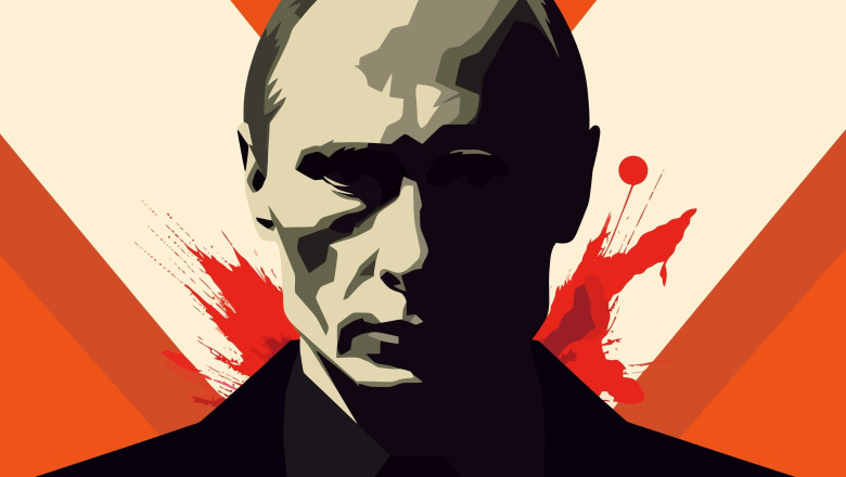 A,Simple,Graphic,Portrait,Of,The,President,Of,The,Russian