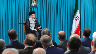 Iranian Supreme Leader Ali Khamenei meet with the Speaker and Representatives of the 12th Session of the Islamic Consultative Assembly, Tehran, Iran, Islamic Republic of - 15 Jun 2025