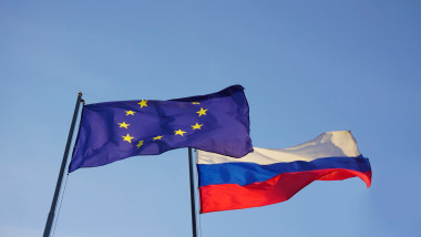 European,Union,-,Eu,-,And,Russian,Federation,Flags,On