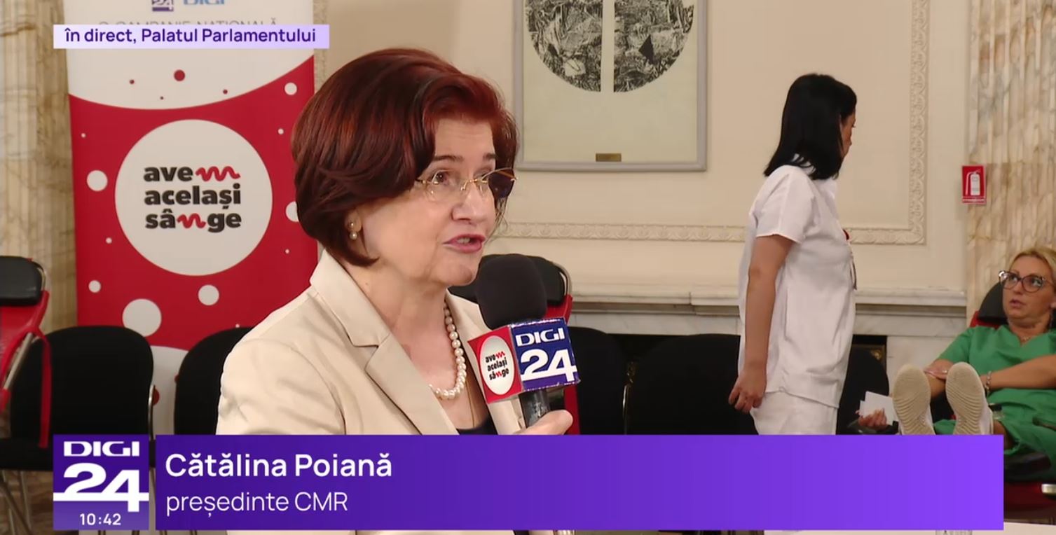 Avem același sânge. Cătălina Poiană, președintele Colegiului Medicilor din România: "Donarea de sânge este un act de responsabilitate"