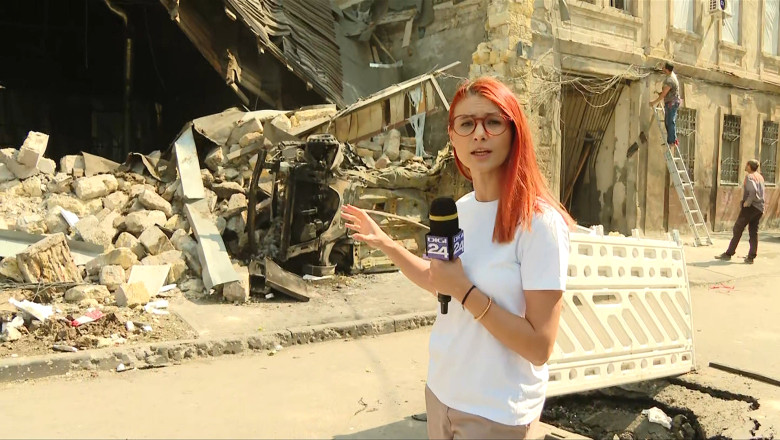 EXCLUSIV  Imagini dramatice după bombardamentele rușilor asupra Odesei. Corespondență specială Digi24 din mijlocul războiului din Ucraina