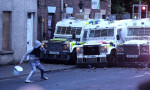 Ballymena, Northern Ireland 11th Jun 2025. Riot police on the streets of Ballymena Co Antrim as tesions rise after riots in recent days. Pic Steven McAuley