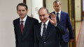 Vladimir Putin pictured with the head of SVR intelligence service Sergei Naryshkin