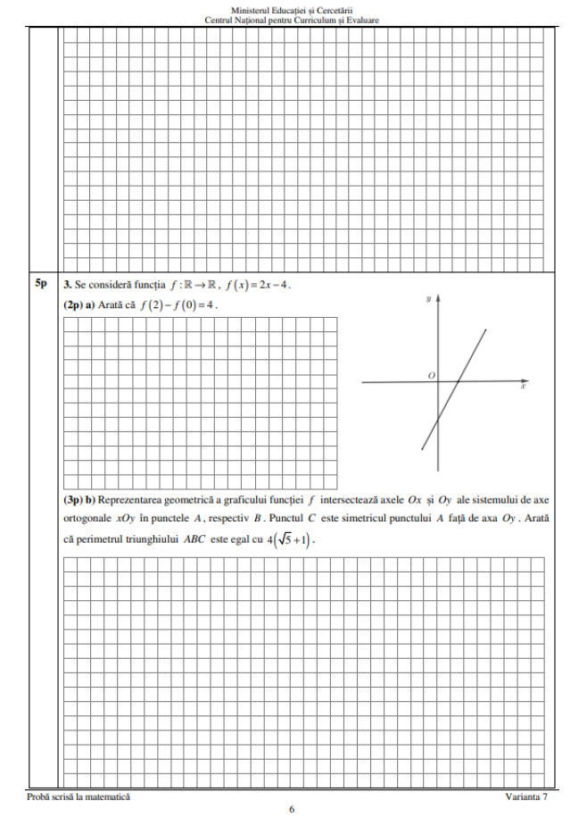 Subiecte matematică, Evaluarea Națională 2025, pagina 6