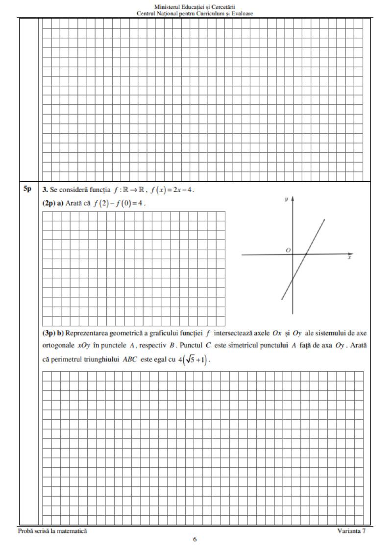Subiecte matematică, Evaluarea Națională 2025, pagina 6