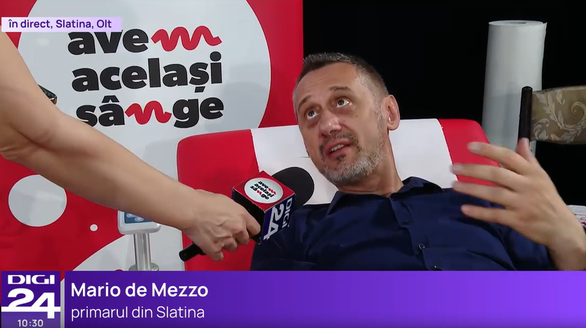 Mario de Mezzo, primar Slatina: „Am început să donez de la Colectiv, pentru că atunci a fost o nevoie de sânge și am răspus pe loc”