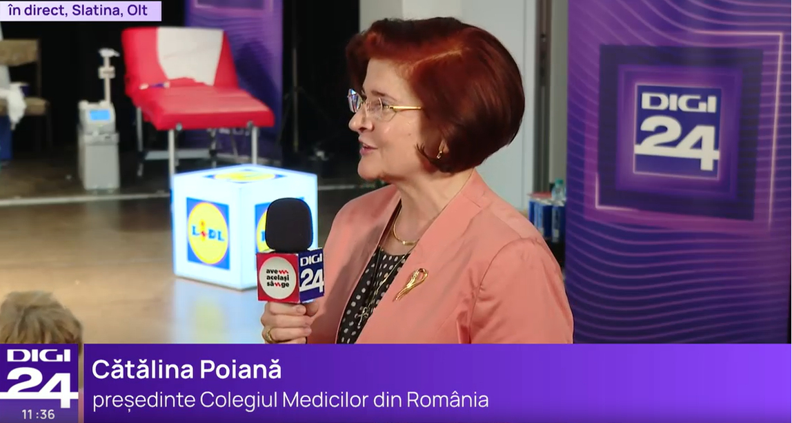 Cătălina Poiană, președintele Colegiului Medicilor: „Donarea de sânge înseamnă responsabilitate, empatie, grija față de semenii noștri”