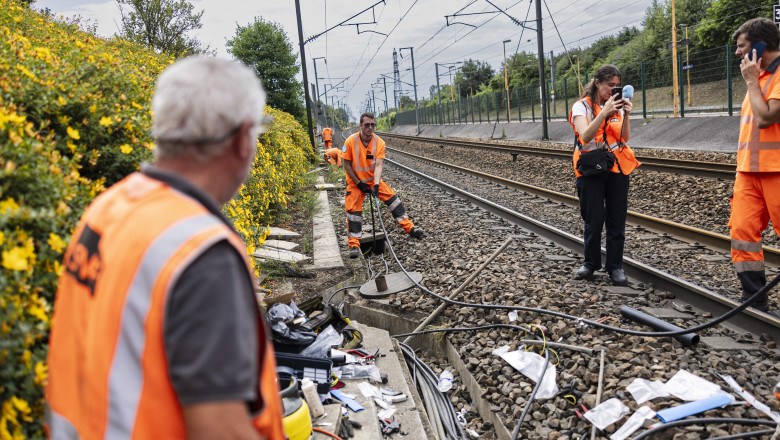 Întârzieri majore și trenuri Eurostar anulate, după ce sute de metri de cabluri au fost furate pe linia de mare viteză