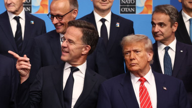 Secretarul general al NATO, Mark Rutte, și președintele american Donald Trump