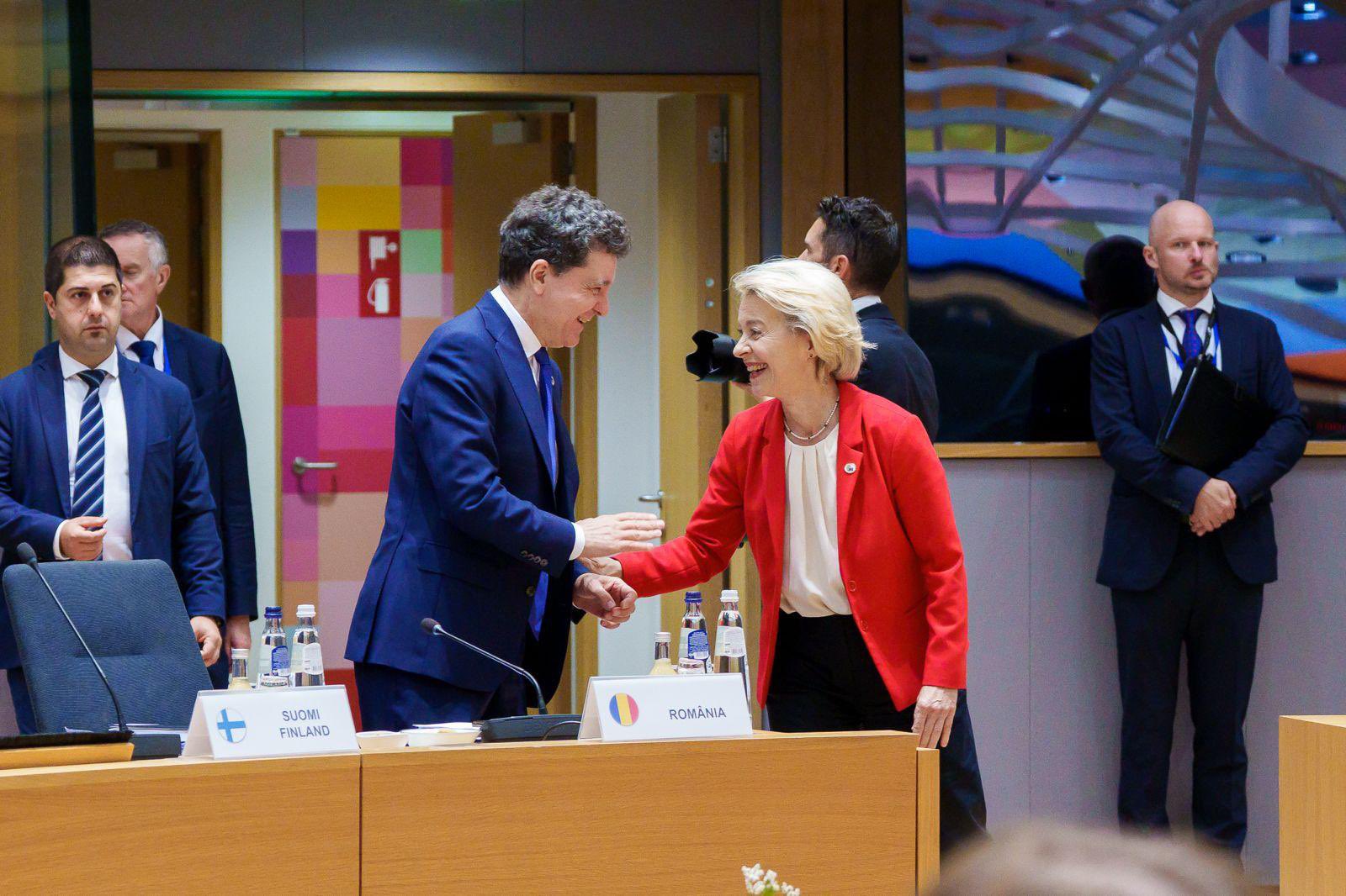 Nicuşor Dan s-a întâlnit cu Von der Leyen, la Consiliul European: România e pregătită să facă parte din inițiativele UE pentru apărare