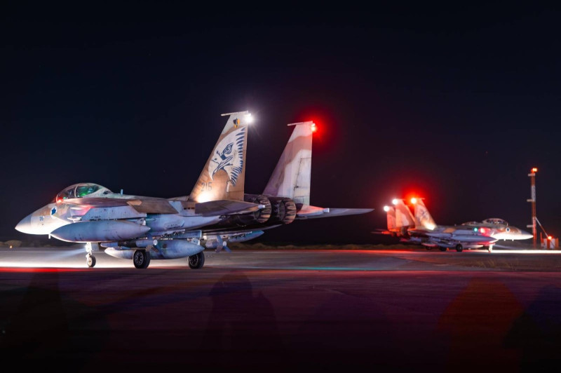 Israel Air Force fighter jets taking off ahead of the strikes in Tehran