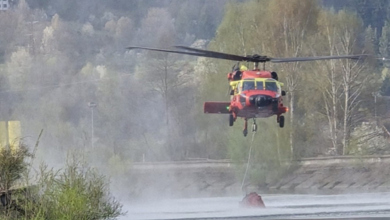 Incendii de vegetație pe Clisura Dunării. Pompierii intervin de trei zile, cu sprijinul a două elicoptere Black Hawk