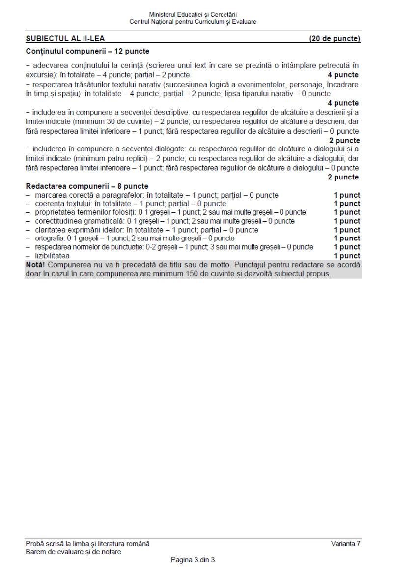Barem de corectare la limba română, pagina 3