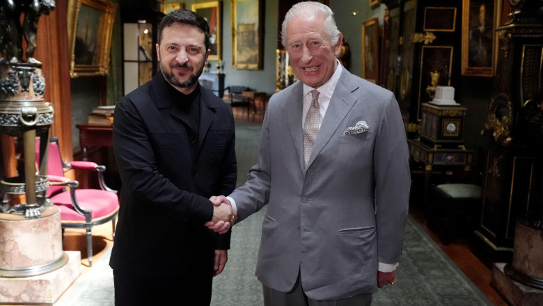 Volodimir Zelenski, vizită în Marea Britanie. Președintele ucrainean s-a întâlnit și cu regele Charles al III-lea la Windsor