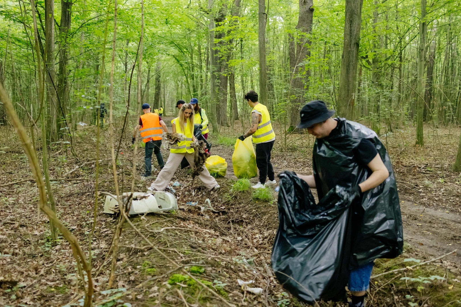 Peste 15 tone de deseuri colectate in cadrul campaniei de ecologizare a BAT Romania in padurea Plopeni, judetul Prahova