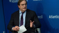 Atlantic Council CEO Frederick Kempe questions U.S. Secretary of Defense Mark Esper, during the Atlantic Council Front Page event October 20, 2020 in Washington D.C.