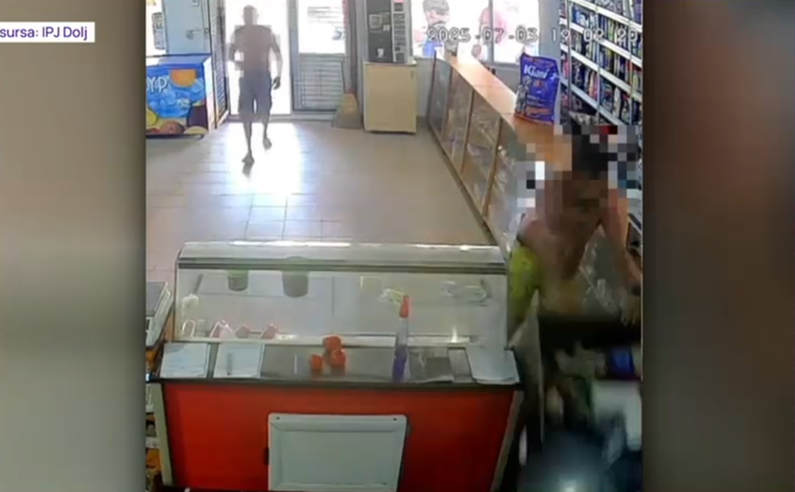 Haos într-un magazin din Dolj. Un client violent a distrus mobilierul după ce vânzătorul a refuzat să-i dea băutură
