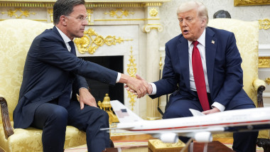 US President Donald Trump meets with NATO Secretary General Mark Rutte - Washington, United States - 14 Jul 2025