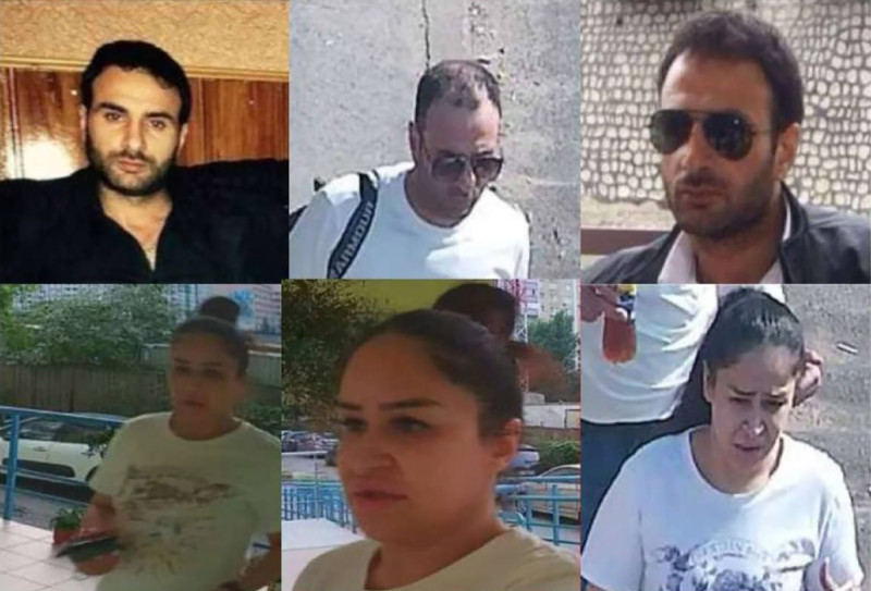 The suspects in assassination of SBU Colonel Ivan Voronych, 50. Top row: a man named as Zaqani Gulelizade, 43. Bottom row: A woman named as Narmin Guliyeva, 34. 