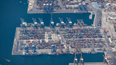 Aerial View Of The Commercial Port Of Piraeus, Greece - 07 Aug 2022