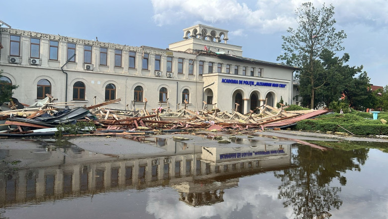 VIDEO&FOTO  Furtuna a făcut ravagii la Academia de Poliție. Europol: „Așa arată dezastrul tolerat cu bună știință”. Reacția MAI