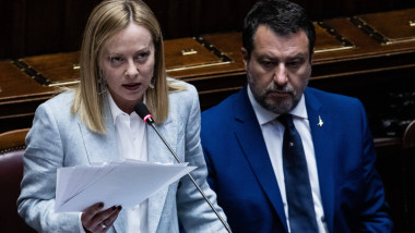 talian Premier Giorgia Meloni addresses the Italian Chamber of Deputies in Rome - 23 Jun 2025