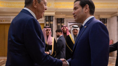 Russian Foreign Minister Sergei Lavrov Meets with US Secretary of State Marco Rubio in Saudi.