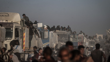 Humanitarian aid trucks arrive in northern Gaza