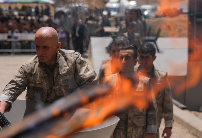 First group of PKK destroy weapons in northern Iraq
