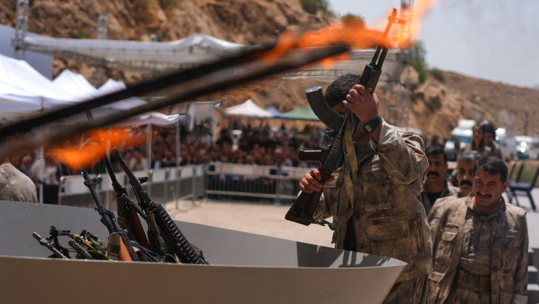 First group of PKK destroy weapons in northern Iraq