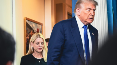 Donald Trump And Pam Bondi Address Reporters In James Brady Briefing Room - 27 Jun 2025