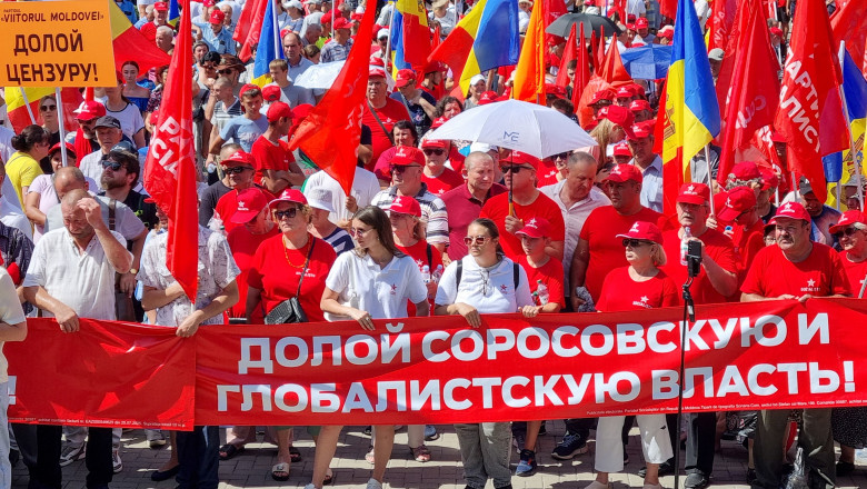 VIDEO  Poliția din R Moldova: Mai multe persoane au primit bani pentru a lua parte la un miting al opoziției. Câți bani au fost promiși