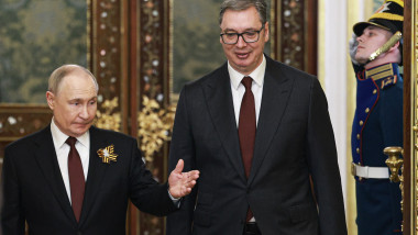 Aleksandar Vucic și Vladimir Putin