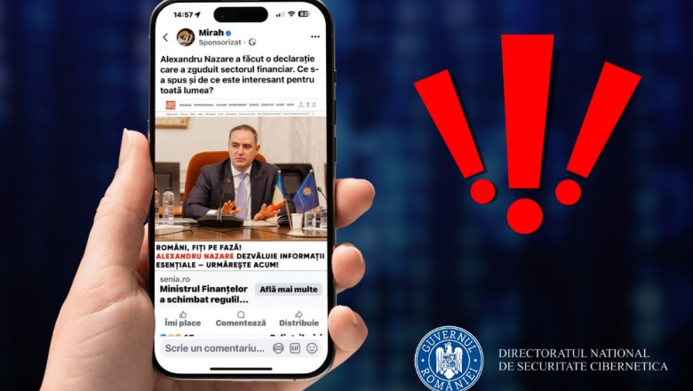 DNSC: Campanie frauduloasă care promovează o aşa-zisă platformă de investiţii de stat, asociată în mod fals cu Ministerul Finanţelor