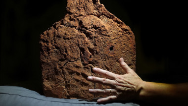 A 4,000-year-old ancient Egyptian handprint discovered on a 'soul house' at the Fitzwilliam Museum in Cambridge
