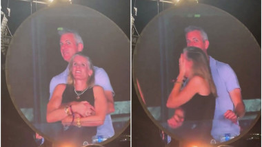 byron cu sefa de la hr se imbratiseaza la concert coldplay