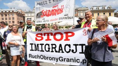 Stop Immigration Picket In Krakow, Poland - 19 Jul 2025