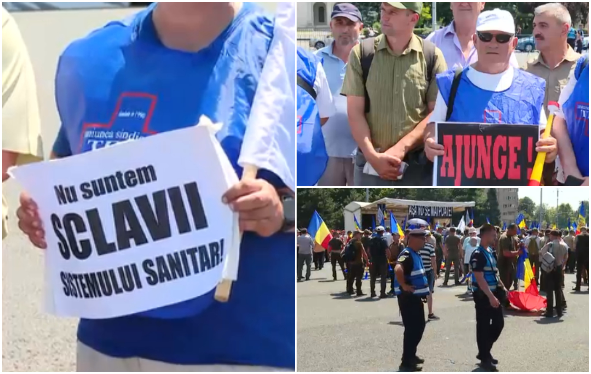 Sute de angajați ai Romsilva, Sanitas și CFR protestează în fața Guvernului, față de măsurile anunțate de Bolojan