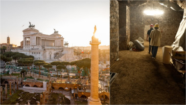 Monumente de pe Colina Capitolină de la Roma / tunel de sub centrul istoric al Romei