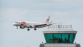 England Women's Football Team plane arriving at London Southend Airport having won the European Championships
