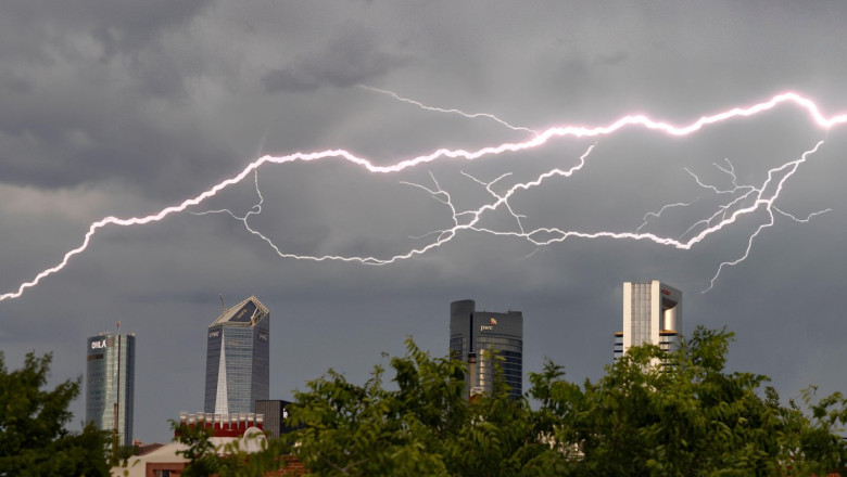 Ray. Eleven. Francisco. Storm. China. Lightning storm. Lightning bolt storm. Fork lightning striking. Lightning thunderstorm flash over the night sky.